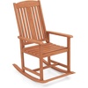 image:imageGiantex Outdoor Rocking Chair High Back Patio Rocker wArmrests Hardwood Lounge Rocking Chair with Smooth Rocking Base amp Slatted Design Wood Porch Rocker for Backyard Poolside 1 Natural1