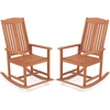 image:imageGiantex Outdoor Rocking Chair High Back Patio Rocker wArmrests Hardwood Lounge Rocking Chair with Smooth Rocking Base amp Slatted Design Wood Porch Rocker for Backyard Poolside 1 Natural2