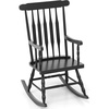image:imageGiantex Outdoor Wood Rocking Chair  Patio Rocking Chair with Solid Rubber Wood Frame Slat Back Outside amp Indoor Rocker for Garden Poolside Balcony Backyard Lawn Front Porch Rocker NaturalBlack