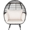 image:imageGiantex Oversized Wicker Egg Chair Outdoor amp Indoor Hammock Chair with Thick Cushions 2Person PE Rattan Lounge Chair Swing Chair for Patio BackyardPorch 450 LBS Weight Capacity Mix BrownMix Brown