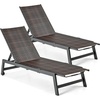 image:imageGiantex Patio Chaise Lounge Chair  Outdoor PE Rattan Recliner Chair with Wheels 5Position Adjustable Backrest Steel Frame Wicker Tanning Chair for Deck Poolside Yard Beach Sunbathing Chair12