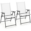 image:imageGiantex Patio Folding Chairs Set of 2 Portable Outdoor Dining Chairs with Rustproof Metal Frame for Lawn Front Porch Deck Garden Backyard Camping WhiteWhite
