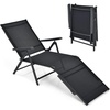 image:imageGiantex Patio Lounge Chair Foldable Chaise Lounger Outdoor Sunbathing Chair W 5Position Backrest 2Position Footrest Steel Frame Portable Recliner for Yard Lawn Tanning Pool Chairs 1 BrownBlack