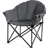 image:imageGiantex Portable Camping Chair Outdoor Folding Moon Saucer Chair for Lawn with Soft Padded Seat Cup Holder and Carry BagGrey