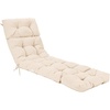 image:imageGiantex Set of 4 Lounge Chair Cushion Outdoor Padded Cushion with String Ties Patio Recliner Chaise Lounge Pads Replacement for Garden Poolside 73X22X4 Inch Thick Indoor Floor Cushion GreyBeige