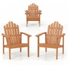 image:imageGiantex Stackable Adirondack Chair Set of 2 Outdoor Patio Chair with Slatted Backrest amp Seat Acacia Wood Fire Pit Chair for Deck Backyard Garden amp Lawn2 Packs