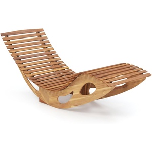 image:imageGiantex Acacia Wood Outdoor Rocking Chair Set of 2 Patio Lounge Chair with Ergonomic Curved amp Slatted Seat High Back Bottom Stopper Outside Chaise Lounge 63x235x26 Pool Lounger for Porch1
