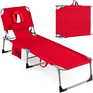 image:imageGiantex Face Down Tanning Chair Folding Beach Lounge Chair w 4Position Adjustable Backrest Outdoor Sunbathing Lounge Chair wFace Arm Holes amp Storage Pocket for Patio Deck Poolside 1 NavyRed