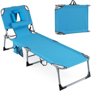 image:imageGiantex Face Down Tanning Chair Folding Beach Lounge Chair w 4Position Adjustable Backrest Outdoor Sunbathing Lounge Chair wFace Arm Holes amp Storage Pocket for Patio Deck Poolside 1 NavyNavy