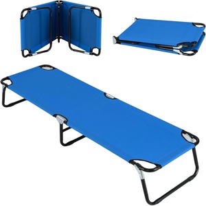 image:imageGiantex Folding Camping Cot for Adults Portable Sleeping Cot Bed with 600D Oxford Fabric Heavy Duty Frame 350Lbs Capacity 1Step Use Outdoor Lounge Chair for Sleepover Hiking Home amp Office BlueBlue