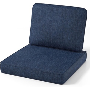 image:imageGiantex Outdoor Chair Cushion for Patio Furniture 24x24 Deep Seat amp 23x18 Backrest Pillow Waterproof amp Fade Resistant Removable Cover Outside Sofa Chair Replacement Cushion TanNavy