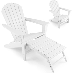 image:imageGiantex Set of 2 Adirondack Chair Weather Resistant HDPE Outdoor Fire Pit Chairs WRetractable Ottoman 330LBS Weight Capacity for Backyard Poolside Garden Lawn Patio Lounge Chair 2 CoffeeWhite