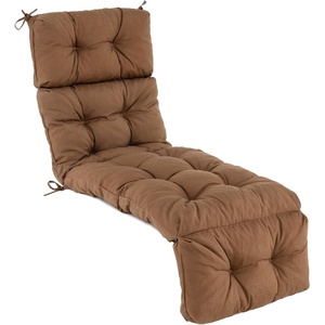 image:imageGiantex Set of 4 Lounge Chair Cushion Outdoor Padded Cushion with String Ties Patio Recliner Chaise Lounge Pads Replacement for Garden Poolside 73X22X4 Inch Thick Indoor Floor Cushion GreyBrown