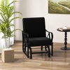 image:imageGiantex 2Pack Outdoor Glider Patio Rocking Chair with Thick Cushion Sturdy Metal Frame Curved Armrest Ergonomic Design SinglePerson Glider Chair for Garden Yard Porch Rocker BeigeBlack