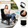 image:imageGiantex 2Pack Outdoor Glider Patio Rocking Chair with Thick Cushion Sturdy Metal Frame Curved Armrest Ergonomic Design SinglePerson Glider Chair for Garden Yard Porch Rocker BeigeBlack