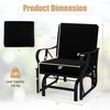 image:imageGiantex 2Pack Outdoor Glider Patio Rocking Chair with Thick Cushion Sturdy Metal Frame Curved Armrest Ergonomic Design SinglePerson Glider Chair for Garden Yard Porch Rocker BeigeBlack