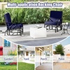 image:imageGiantex 2Pack Outdoor Glider Patio Rocking Chair with Thick Cushion Sturdy Metal Frame Curved Armrest Ergonomic Design SinglePerson Glider Chair for Garden Yard Porch Rocker BeigeNavy