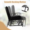 image:imageGiantex 2Pack Outdoor Glider Patio Rocking Chair with Thick Cushion Sturdy Metal Frame Curved Armrest Ergonomic Design SinglePerson Glider Chair for Garden Yard Porch Rocker BeigeBlack