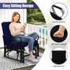 image:imageGiantex 2Pack Outdoor Glider Patio Rocking Chair with Thick Cushion Sturdy Metal Frame Curved Armrest Ergonomic Design SinglePerson Glider Chair for Garden Yard Porch Rocker BeigeNavy