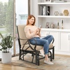 image:imageGiantex 2Pack Outdoor Glider Patio Rocking Chair with Thick Cushion Sturdy Metal Frame Curved Armrest Ergonomic Design SinglePerson Glider Chair for Garden Yard Porch Rocker BeigeBeige