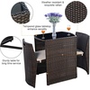 image:imageGiantex 3 PCS Cushioned Outdoor Wicker Patio Set Convention Bistro Set Garden Lawn Space Saving Conversation Sofa Furniture No Assembly BrownBrown