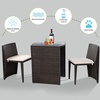 image:imageGiantex 3 PCS Cushioned Outdoor Wicker Patio Set Convention Bistro Set Garden Lawn Space Saving Conversation Sofa Furniture No Assembly BrownBrown