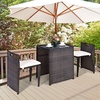 image:imageGiantex 3 PCS Cushioned Outdoor Wicker Patio Set Convention Bistro Set Garden Lawn Space Saving Conversation Sofa Furniture No Assembly BrownLight Brown
