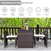 image:imageGiantex 3 PCS Cushioned Outdoor Wicker Patio Set Convention Bistro Set Garden Lawn Space Saving Conversation Sofa Furniture No Assembly BrownLight Brown