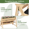 image:imageGiantex 3Tier Raised Garden Bed Wooden Vertical Planter Box with Storage Shelf 2 Hanging Hooks amp 3 Bed Liners AllWeather Freestanding Planter Elevated Raised Beds for Lawn Patio Natural