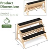 image:imageGiantex 3Tier Raised Garden Bed Wooden Vertical Planter Box with Storage Shelf 2 Hanging Hooks amp 3 Bed Liners AllWeather Freestanding Planter Elevated Raised Beds for Lawn Patio Natural