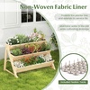 image:imageGiantex 3Tier Raised Garden Bed Wooden Vertical Planter Box with Storage Shelf 2 Hanging Hooks amp 3 Bed Liners AllWeather Freestanding Planter Elevated Raised Beds for Lawn Patio Natural