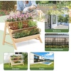 image:imageGiantex 3Tier Raised Garden Bed Wooden Vertical Planter Box with Storage Shelf 2 Hanging Hooks amp 3 Bed Liners AllWeather Freestanding Planter Elevated Raised Beds for Lawn Patio Natural