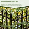 image:imageGiantex 5 Panels Decorative Metal Garden Fence 9 FT No Dig Garden Border Fence with FleurdeLis Finials 17 H Heavy Duty Flower Bed Edging Fence Folding Landscape Fencing for Yard Pathway9 FT 5 Panels