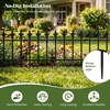 image:imageGiantex 5 Panels Decorative Metal Garden Fence 9 FT No Dig Garden Border Fence with FleurdeLis Finials 17 H Heavy Duty Flower Bed Edging Fence Folding Landscape Fencing for Yard Pathway9 FT 5 Panels