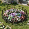 image:imageGiantex 5 Panels Decorative Metal Garden Fence 9 FT No Dig Garden Border Fence with FleurdeLis Finials 17 H Heavy Duty Flower Bed Edging Fence Folding Landscape Fencing for Yard Pathway18 FT 10 Panels