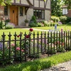 image:imageGiantex 5 Panels Decorative Metal Garden Fence 9 FT No Dig Garden Border Fence with FleurdeLis Finials 17 H Heavy Duty Flower Bed Edging Fence Folding Landscape Fencing for Yard Pathway18 FT 10 Panels