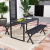 image:imageGiantex 54 Outdoor Bench Metal Garden Bench with Slatted Seat XShaped Legs HeavyDuty Patio Backless Loveseat Load 800 LBS 2Person Park Bench for Lawn Yard Porch Black2