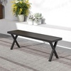 image:imageGiantex 54 Outdoor Bench Metal Garden Bench with Slatted Seat XShaped Legs HeavyDuty Patio Backless Loveseat Load 800 LBS 2Person Park Bench for Lawn Yard Porch Black1