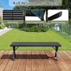 image:imageGiantex 54 Outdoor Bench Metal Garden Bench with Slatted Seat XShaped Legs HeavyDuty Patio Backless Loveseat Load 800 LBS 2Person Park Bench for Lawn Yard Porch Black2