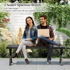 image:imageGiantex 54 Outdoor Bench Metal Garden Bench with Slatted Seat XShaped Legs HeavyDuty Patio Backless Loveseat Load 800 LBS 2Person Park Bench for Lawn Yard Porch Black2