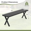 image:imageGiantex 54 Outdoor Bench Metal Garden Bench with Slatted Seat XShaped Legs HeavyDuty Patio Backless Loveseat Load 800 LBS 2Person Park Bench for Lawn Yard Porch Black2