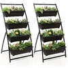 image:imageGiantex 5Tier Wooden Vertical Raised Garden Bed with Legs Set 2 Tiered Plant Box for Herbs Garden Vegetables Fruits Indoor Outdoor Freestanding Planter Stand Flower Rack for Patio Balcony amp Yard2