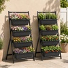 image:imageGiantex 5Tier Wooden Vertical Raised Garden Bed with Legs Set 2 Tiered Plant Box for Herbs Garden Vegetables Fruits Indoor Outdoor Freestanding Planter Stand Flower Rack for Patio Balcony amp Yard1