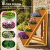 image:imageGiantex 5Tier Wooden Vertical Raised Garden Bed with Legs Set 2 Tiered Plant Box for Herbs Garden Vegetables Fruits Indoor Outdoor Freestanding Planter Stand Flower Rack for Patio Balcony amp Yard2