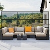 image:imageGiantex 72H x 48W Metal Privacy Screen 2 Panels Freestanding Outdoor Privacy Fence Panel with Stable Legs Decorative Metal Screen Divider for Patio Balcony Garden Starburst PatternBlackMesh
