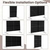 image:imageGiantex 72H x 48W Metal Privacy Screen 2 Panels Freestanding Outdoor Privacy Fence Panel with Stable Legs Decorative Metal Screen Divider for Patio Balcony Garden Starburst PatternBlackLouver