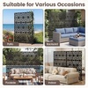 image:imageGiantex 72H x 48W Metal Privacy Screen 2 Panels Freestanding Outdoor Privacy Fence Panel with Stable Legs Decorative Metal Screen Divider for Patio Balcony Garden Starburst PatternBlackStarburst