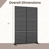 image:imageGiantex 72H x 48W Metal Privacy Screen 2 Panels Freestanding Outdoor Privacy Fence Panel with Stable Legs Decorative Metal Screen Divider for Patio Balcony Garden Starburst PatternBlackLouver