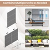 image:imageGiantex 72H x 48W Metal Privacy Screen 2 Panels Freestanding Outdoor Privacy Fence Panel with Stable Legs Decorative Metal Screen Divider for Patio Balcony Garden Starburst PatternBlackMesh