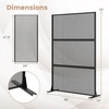 image:imageGiantex 72H x 48W Metal Privacy Screen 2 Panels Freestanding Outdoor Privacy Fence Panel with Stable Legs Decorative Metal Screen Divider for Patio Balcony Garden Starburst PatternBlackMesh